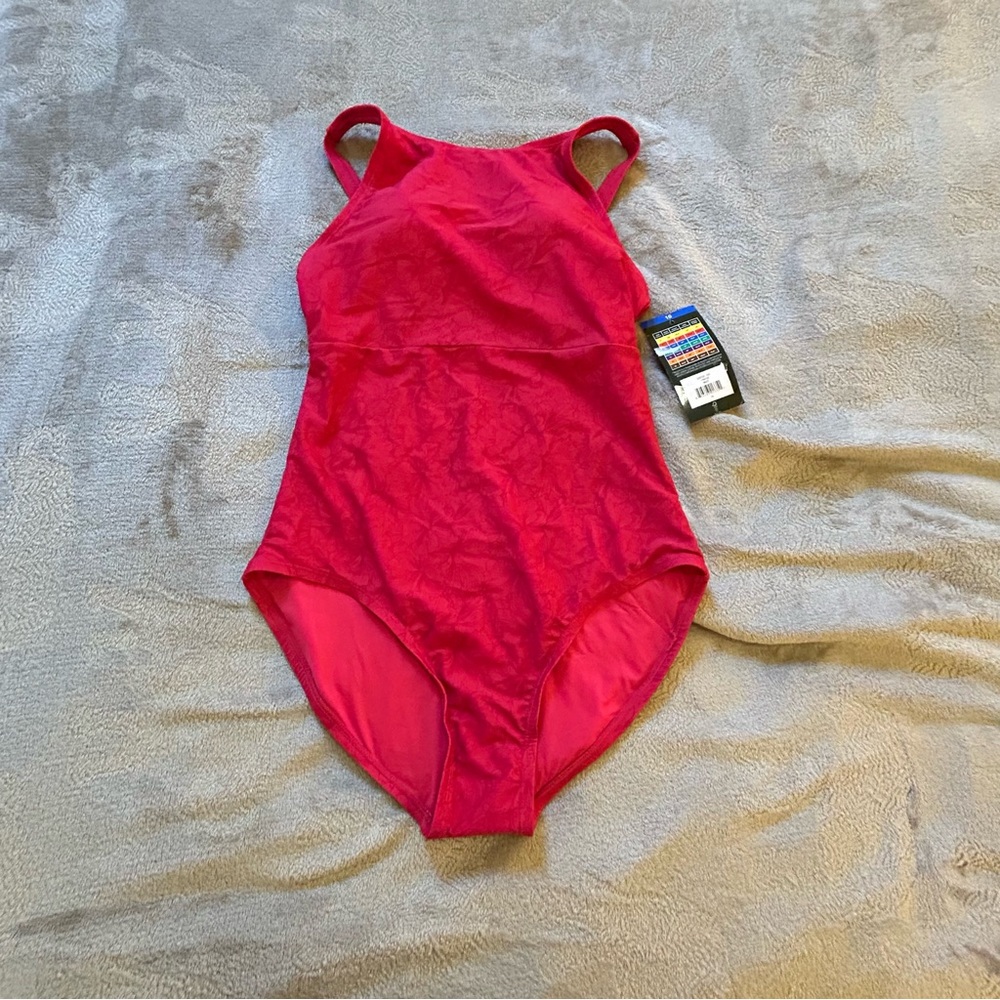 NWT Roots pink Floral One Piece Swimsuit Size 10 - Picture 3 of 9
